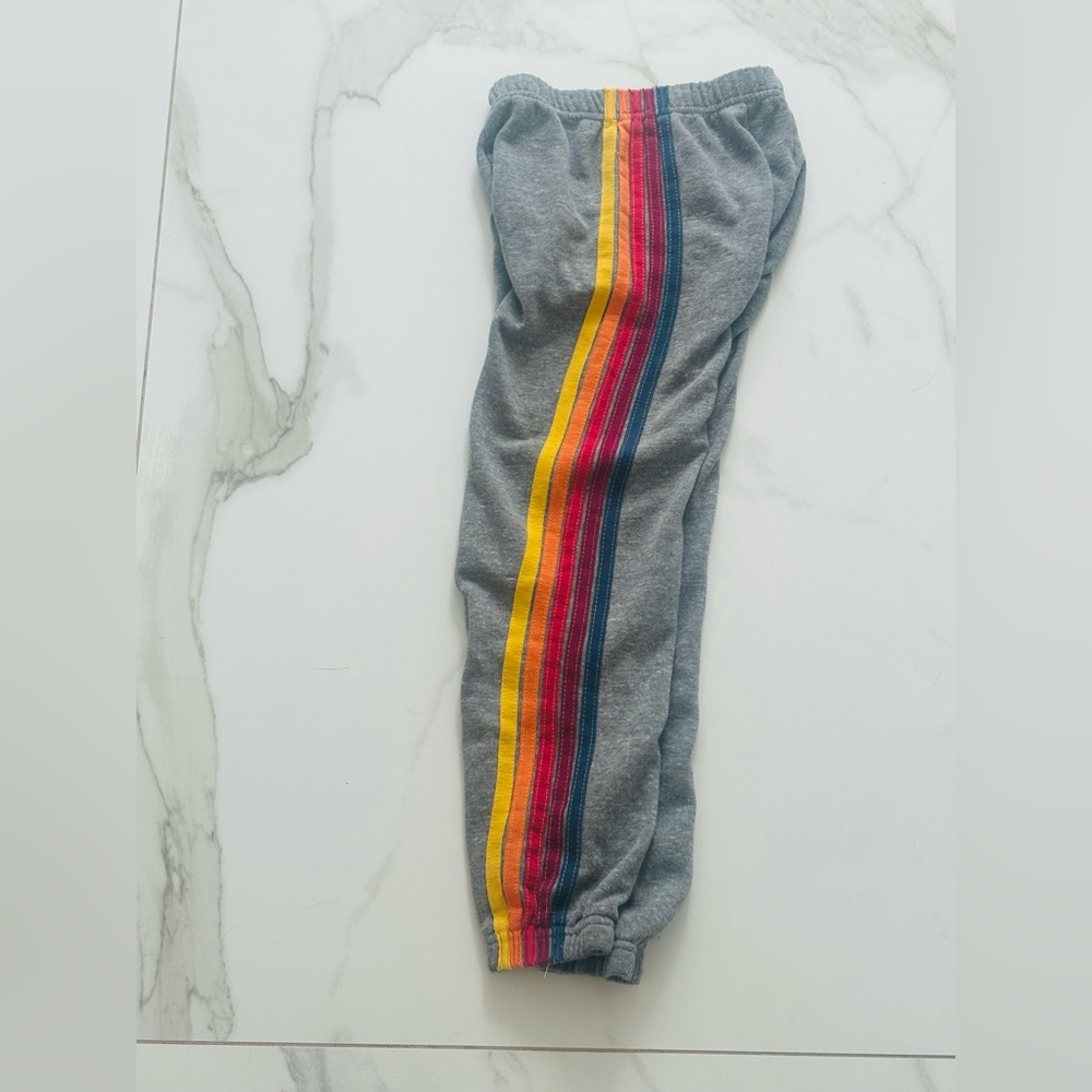 Aviator Nation Kids Bottoms Gray with colored stripe Trim